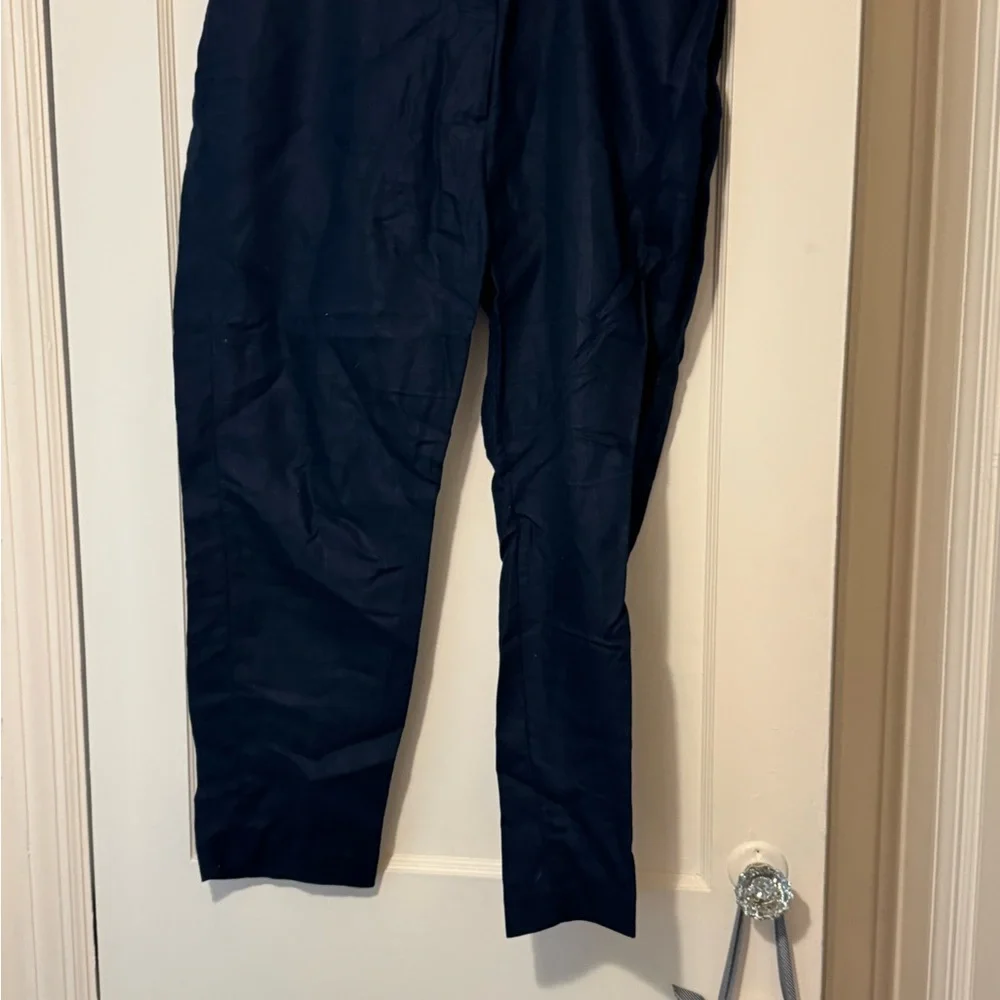 Linen H&M Women's Navy Straight Leg Pants SZ 14